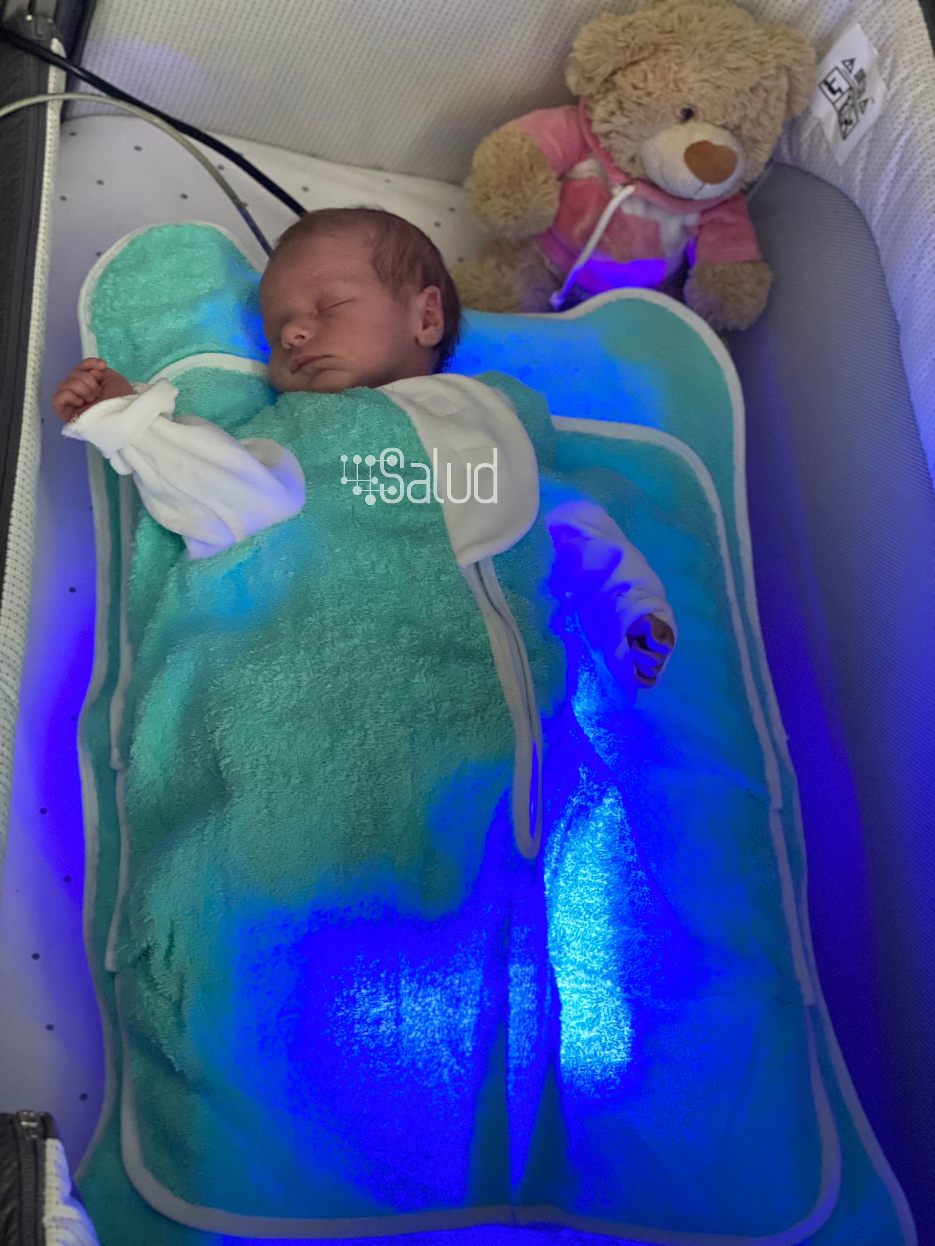 Zdjęcie wykonane w trakcie zabiegu fototerapii